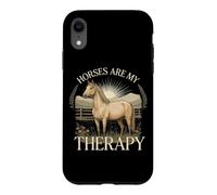 Carcasa para iPhone XR Horses Are My Therapy Caballos Equitación