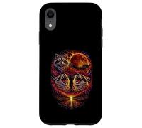 Carcasa para iPhone XR Howling Raccoon 3, Luna roja, Eclipse, Cielo Nocturno, Vintage