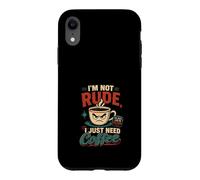 Carcasa para iPhone XR Humor Cafe Design No Maleducado Solo Necesito