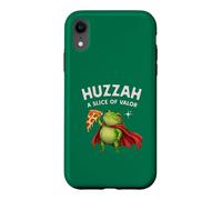 Carcasa para iPhone XR Huzzah: Una porción de Valor Frog Knight Pizza Gamer Snacks