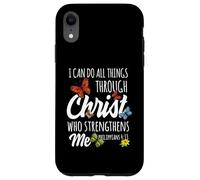 Carcasa para iPhone XR I Can Do All Things Through Christ Buttefly Art Religious