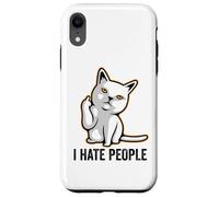 Carcasa para iPhone XR I Hate People Sign,Funny Cat Giving The Finger Flipping Off