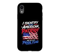 Carcasa para iPhone XR I Identify As An American Patriot and This Is My Pride Flag