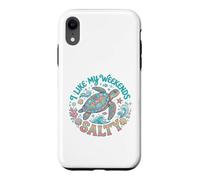 Carcasa para iPhone XR I Like My Weekends Salty Sea Turtle Beach Lover