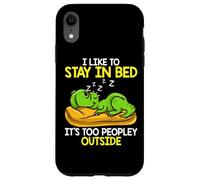 Carcasa para iPhone XR I Like to Stay in Bed It’s Too Peopley Outside, Dinosaur