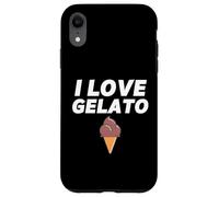 Carcasa para iPhone XR I Love Gelato Ice Cream Party Chocolate Gelato Cono