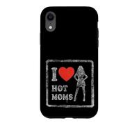Carcasa para iPhone XR I Love Hot Moms - Camiseta Retro para Hombre y Mujer, diseño con Texto Divertido