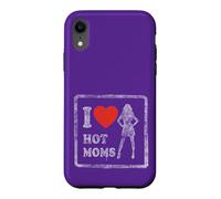 Carcasa para iPhone XR I Love Hot Moms - Camiseta Retro para Hombre y Mujer, diseño con Texto Divertido