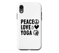 Carcasa para iPhone XR I Love Yoga Instructor Women Peace Love and Yoga with Saying