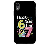 Carcasa para iPhone XR I Was 6 Now I'm 7 Funny 7 Years Old Birthday Kids Party