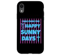 Carcasa para iPhone XR I Was Made For Happy Sunny Days - Lazo a Rayas Rosas