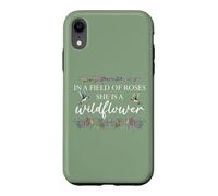 Carcasa para iPhone XR In a Field of Roses She is a Wildflower Hummingbird Flower