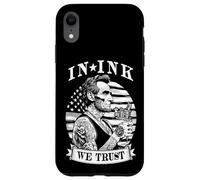 Carcasa para iPhone XR In Ink We Trust Funny Tatuado Tatuado Lincoln Tattoo Bandera de Estados Unidos