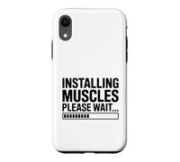 Carcasa para iPhone XR Instalar músculos, por Favor, Espere... Fitness Humor