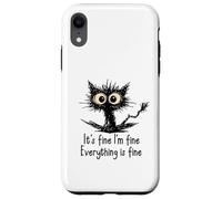 Carcasa para iPhone XR It's Fine I'm Fine Funny Chaotic Cat Meme Morning Mood