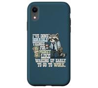 Carcasa para iPhone XR I've Done Horrible Things for Money Funny Raccoon Cansado Work