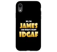 Carcasa para iPhone XR James Costume Idgaf Meme Personalized Jim First Name James