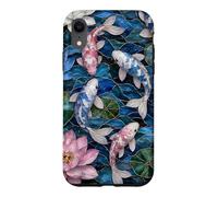 Carcasa para iPhone XR Japanese Transgender Koi Fish Stained Art Trans Lotus Pond