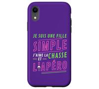 Carcasa para iPhone XR Je Suis UNE Fille Simple J'aime La Chasse et L'Apéro Cadeau