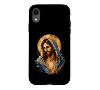 Carcasa para iPhone XR Jesucristo Manto Azul Icono Sagrado Fe Obra De Arte