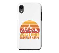 Carcasa para iPhone XR Jesus and Hiking Make Me Happy Fun para Excursionistas Unisex