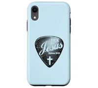 Carcasa para iPhone XR Jesús Guitarra Púa Silueta Fe Cristiana