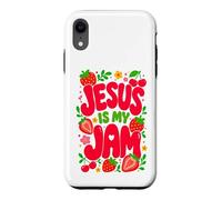 Carcasa para iPhone XR Jesus is My Jam Cute Christian Strawberry Faith