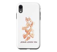 Carcasa para iPhone XR Jesus Loves You - American Sign Language Watercolor
