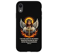 Carcasa para iPhone XR Jesús Luz del Mundo Juan 8:12 Versículo de la Biblia Cristiana