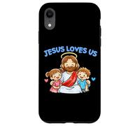 Carcasa para iPhone XR Jesús Nos ama Cristianos niños fe Cristianismo Lindo Garabato