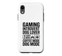 Carcasa para iPhone XR Juego Introvertido Amante de los Perros Modo Silencioso Modo Café Modo Perro