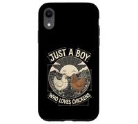 Carcasa para iPhone XR Just A Boy Who Loves Chickens Retro Farm Blueprint Livestock