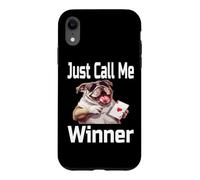 Carcasa para iPhone XR Just Call Me Winner Funny Dog Playing Cards Game Night