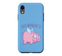 Carcasa para iPhone XR Just Wingin' It Derpy Flying Pig