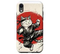 Carcasa para iPhone XR Karate Gato Japonés Artes Marciales Sumi-e Japón Vintage Mamá