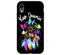 Carcasa para iPhone XR Keep On Dreamin - Atrapasueños con Plumas de Mariposas Coloridas