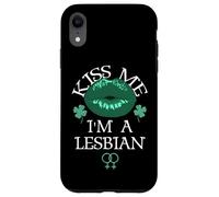 Carcasa para iPhone XR Kiss Me I'm a Lesbian St Patricks Day Green Lips Les Pride