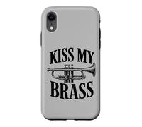 Carcasa para iPhone XR Kiss My Brass Trompeta Juego de Palabras Divertido Banda de música Músico Juego de Palabras