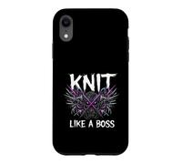 Carcasa para iPhone XR Knitting Crafter Knit Like A Boss Heavy Metals Skull