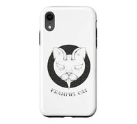 Carcasa para iPhone XR Krampus Cat Horror Xmas Illustration Horned Cat w Tongue