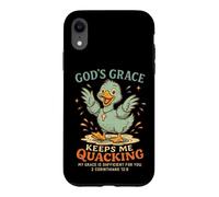 Carcasa para iPhone XR La Gracia de Dios me Mantiene cuestionando Pato Cristiano