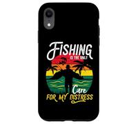 Carcasa para iPhone XR La Pesca es Solo Cura para mi Angustia Puesta del Sol Retro Angler