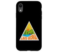 Carcasa para iPhone XR Lake George New York Mono Line Gráfico Retro Al Aire Libre