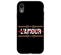 Carcasa para iPhone XR L'Amour with Printed Golden Style Chains Valentin's Day Love