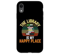 Carcasa para iPhone XR Lector Vintage The Library Is My Happy Place, Bibliotecario Retro