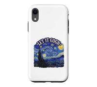 Carcasa para iPhone XR Let It Gogh Noche Estrellada Divertido Artista Van Gogh Bellas Artes