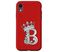 Carcasa para iPhone XR Letra B Inicial + Corona Roja