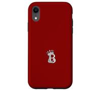Carcasa para iPhone XR Letra B Inicial + Corona Rojo Oscuro