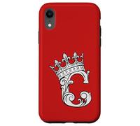 Carcasa para iPhone XR Letra C Inicial + Corona Roja