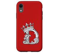 Carcasa para iPhone XR Letra D Inicial + Corona Roja